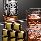 Stainless Steel Chilling Stones Reusable Ice Cubes With Tongs For Whiskey gold