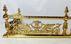 Vintage Victorian Figural Swan Bird Twisted Shiny Brass Fireplace Fender 42 5 