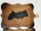 Set Of 2 1960s Vintage Silhouette Wall Hangings- Wooden 5 1 4    X 4    Japan