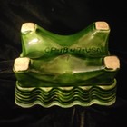 Vintage Cookson Pottery Dark Forest Green Rippled Planter Footed Cp 1847 Usa