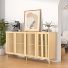 Oak 4 Door Buffet Storage Cabinet Sideboard Console 62 99  L