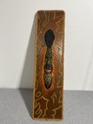 Hand Painted Tribal Mask Wood Wall Art Folk Plaque Tiki Style Decor Rope Edge