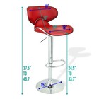 Pu Leather Swivel Hydraulic Bar Stool With Back Cushion  Set Of 2  red 
