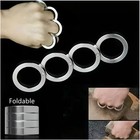 4 Stainless Steel Outdoor Rotatable Folding Ring Buckles For Men Enjoy Hiking