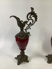 Pair Of Antique French Victorian Style Mantel Ewers garniture Urns -19th Century