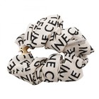 Celine Triomphe Anagram Scrunchie Silk Beige Black Used Women