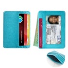 Slim Minimalist Front Pocket Wallet rfid Blocking Credit Card Holder Id Window