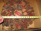 Holiday Pinecone And Berries Wreath   Real Pinecones   18 