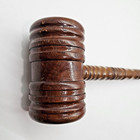 Vintage Auctioneer Style Brown Wooden Gavel 12  With Intricate Handle