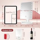 Kookin Lighted Vanity Makeup Mirror 16 Led Lights 180 Degree Rotation Touch Scre