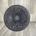 Vintage Cast Iron Pedestal Dish Greek God Mythology Ornate 8 25  Diameter