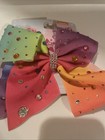 Jojo Siwa Signature Bow  Rainbow Bow With Rhinestones Nwt