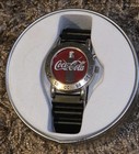 New Old Stock Vintage Coca Cola Metal Tin W Red Letters Wrist Watch Soda Pop