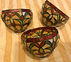 Tiffany Style Stained Glass Light Chandelier Shades Vintage 7 Inch - Set Of 3
