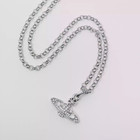 Authentic Vivienne Westwood Silver Mini Bas Orb Pendant Necklace With Box