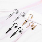 Men Women Long Dangle Horn Claw Spike Stud Screw Back Stainless Steel Earrings