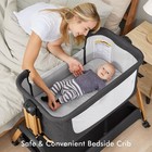 Totrun Bassinet Bedside Sleeper  Rocking Bassinets With Comfy Crib  Black