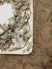 Vintage Millinery Floral Bouquet Frame Artwork  Faux Pearl Berries  Fabric Leave