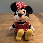 Vintage Disneyland Walt Disney Minnie Mouse Plush Stuffed Toy Red Polka Dots