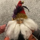 Vtg Patchwork Santa Claus Shelf Sitter Doll     Folk Art Primitive Santa Poseable
