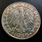 Poland - Silver Coin 2 Zlote 1936  sailing Ship  Second Polish Republic  nice