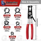 100 Pcs Fuel Line Hose Tubing Spring Clips Clamps Assortment Kit For Motorcycle