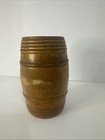 Antique Turned Wood Treen Covered Box Jar Barrel