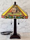 Rare Danbury Mint Yorkie Stained Glass Lamp Tiffany-style Yorkshire Terrier