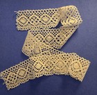 2 Pieces Of Vintage 1930 s  40 s Handmade Crocheted Cotton Lace Trim