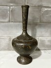 Antique Indian Surahi Bronze Vase 19th Century Floral Design