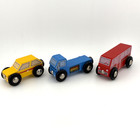 Vtg Brio Wooden Railway Minicars  33319 Set 3 Cars Out Of Production Sweden