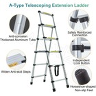 Aluminium Telescopic Ladder Multi-purpose A-frame Step Extension Folding Ladder