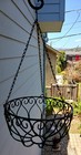 Vintage Wrought Iron Hanging Basket Planter 14 Inch Diameter