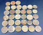 Old Antique Ancient Islamic Silver Mughal Empire India 17th-18th Century Coins