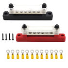 2x 6 Terminal Power Block Bus Bar   Cover 12v Distribution Bus Bar Auto Boat