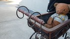 Antique vintage Victorian Baby Doll Carriage   Buggy Stroller Metal  wicker Wood