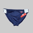 Speedo Men Navy Blue Retro Colorblock Swim Brief Swimwear Size 28 30 34