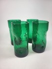 Vintage Blenko Glass Green 4 Tumblers Excellent Mcm Usa 6 