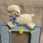 Vintage Birth Announcement Picture Frame Ceramic Little Lamb