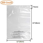 Belinlen 200 Count 12x15 Inch Self Seal Clear  200 Count   Clear 