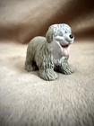 Old English Sheepdog Dog Figurine Gray   White Miniature Approx 2 In Long
