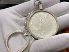 Lot Of  3      silver  40mm Bezel Keychain Coin Holders  silver Plated Steel 