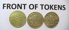 Mr gatti s Pizza 3 Different Vintage Arcade Brass Game Coin Tokens -lot Of 3