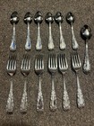 Antique 1898 Whiting Sterling Silver Solid Fork Spoon Dining Set Of 13    s    Mono