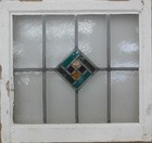 Geometrical Old English Leaded Stained Glass Window 21 25  X 20 25 