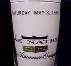 Chase National Insurance Drinking Glass 1969 Shrine Mosque Vintage Advertising
