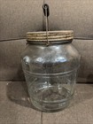 Vintage Style Illinois Barrel Shaped Large Glass Pickle Jar With Clamp Top Lid