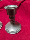 Vintage Set Of  3  4 5  Web Pewter Weighted Candle Holder - Candlestick Holders