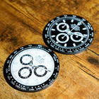 Rolex Daytona White Black Watch Dial Coaster Drink Holder Man Cave Bar Desk Set