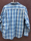 Vintage 60s Archdale Loop Collar Men   s Shirt Large Blue Plaid Camp Rockabilly